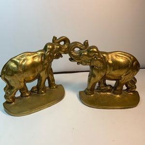 Brass Elephant Bookends (2)approx 4 3/8" high